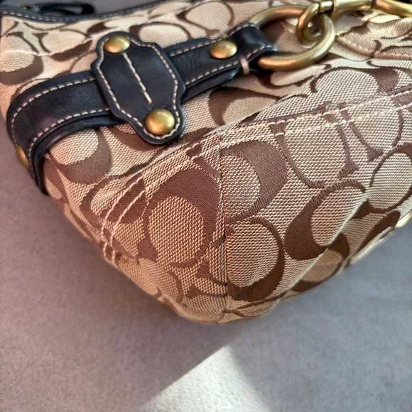 Coach Signature Brown Black Shoulder Monogrammed Ergo Hobo Bag E0732-11274 - Picture 17 of 17